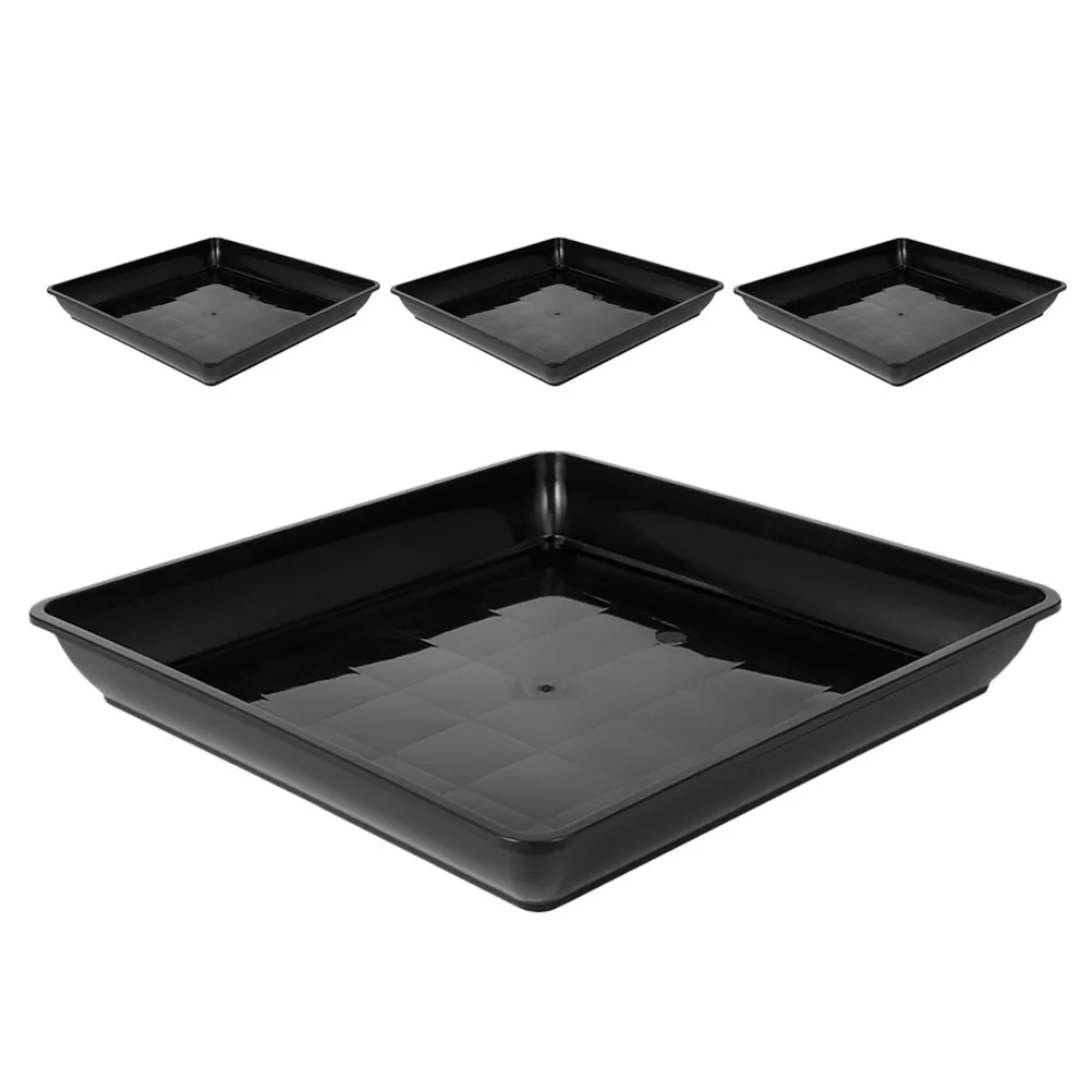 4Pcs Thickened Square Plant Tray Flower Pot Base Saucer with Water Collection Function for Indoor Outdoor Balcony Windowsill