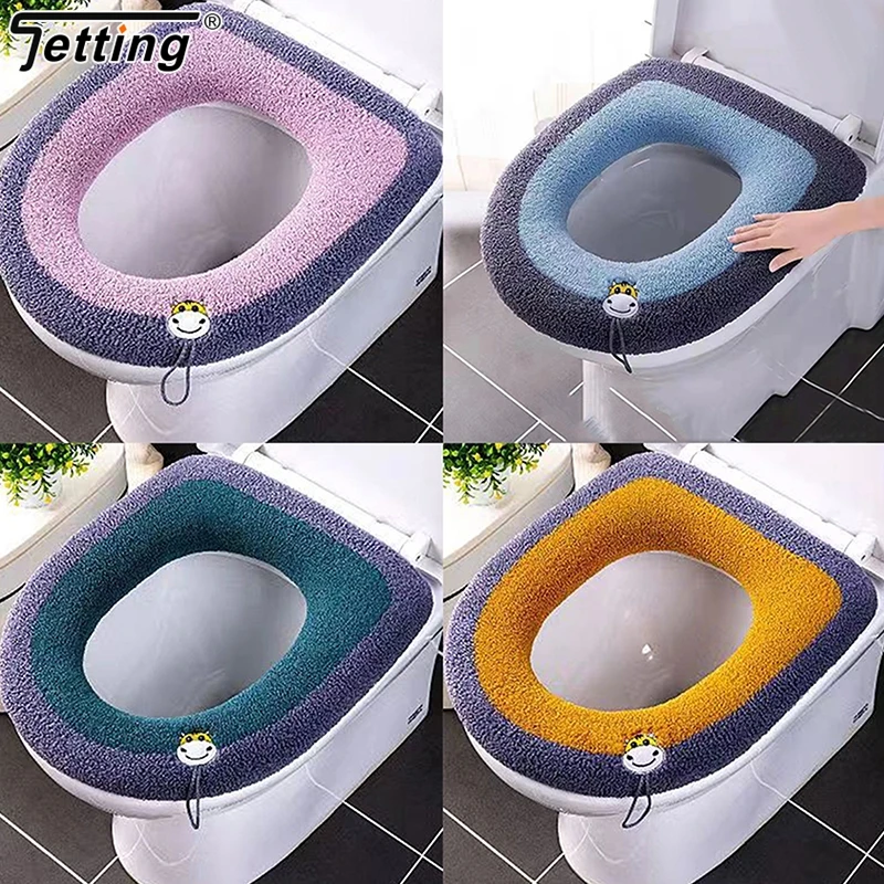 1 pz caldo coprisedile del water tappetino del bagno cuscino del water con manico più spesso morbido lavabile Closestool accessori più caldi