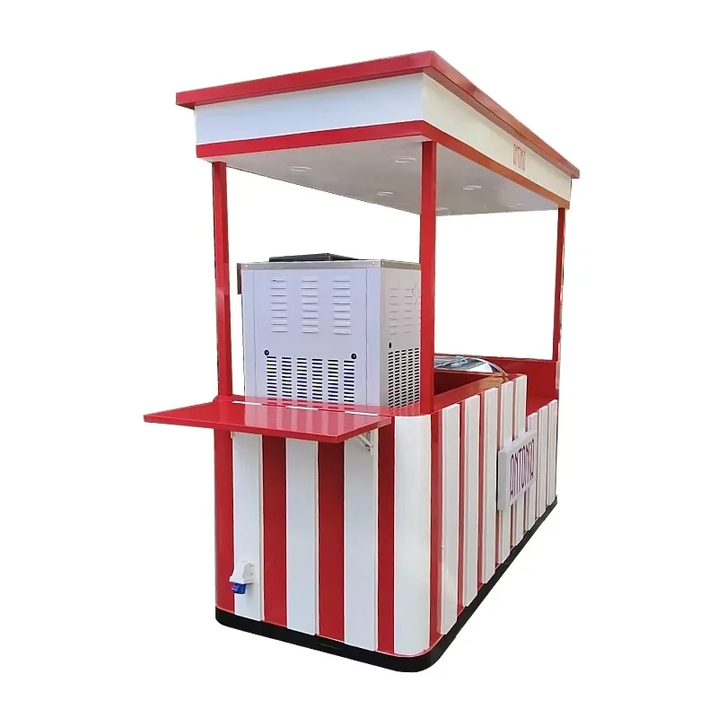 Customized Small Mobile Food Cart Trailer With Service Counter For Street Snack Ice Cream Vending Outdoor Catering Commercial