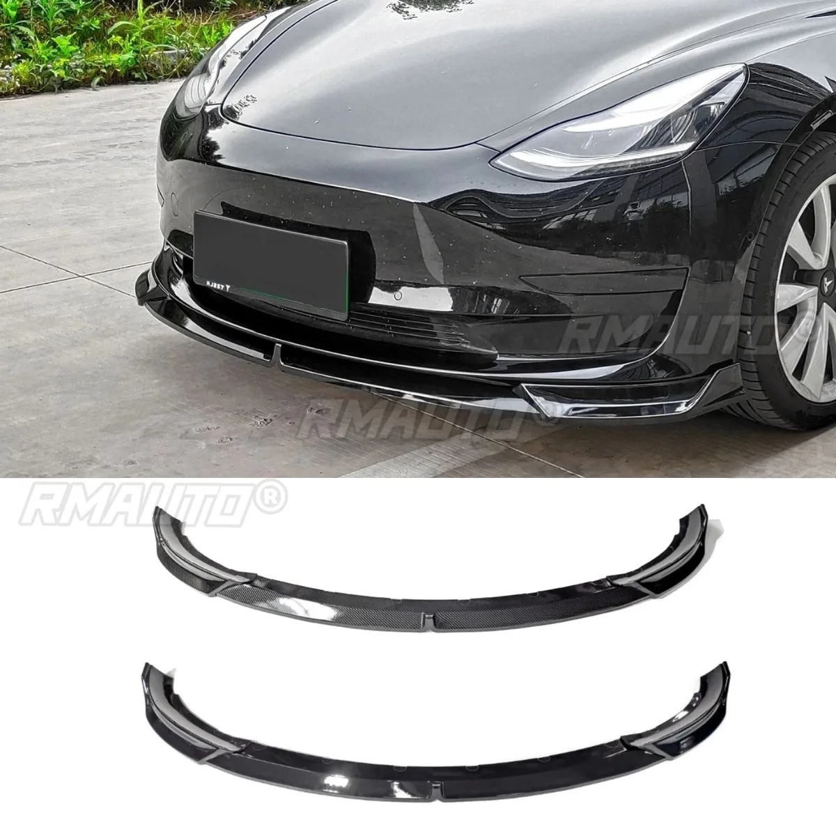 

Car Front Bumper Lip Diffuser Spoiler Glossy Black Modification Part for Tesla Model 3 2019-2022 Bumper Protector Car Accessorie
