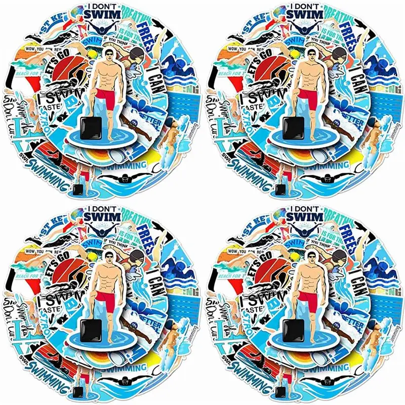 

24-часовая доставка, наклейки для плавания для ноутбука с чашкой воды, водонепроницаемые виниловые наклейки, подарочные наклейки для детей, девочек-подростков, подростков 2