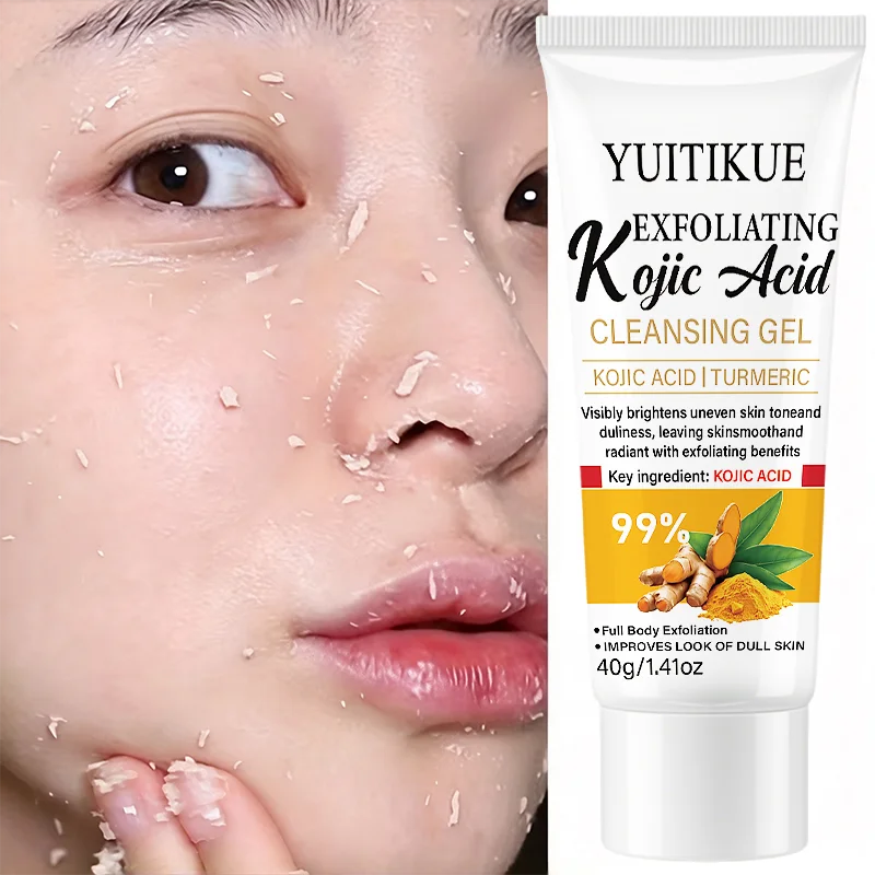 YUITIKUE Exfoliating Kojic Acid Cleansing Gel 40g - Turmeric Brightening Body Skin Care