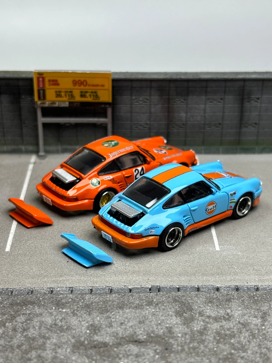 1: 64 Porsche 930 Blackbird Alloy Car Model 911 Turbo Bayshore Golf Racing Master Series Car Toys #24 Jagermeister Vehicle Gifts