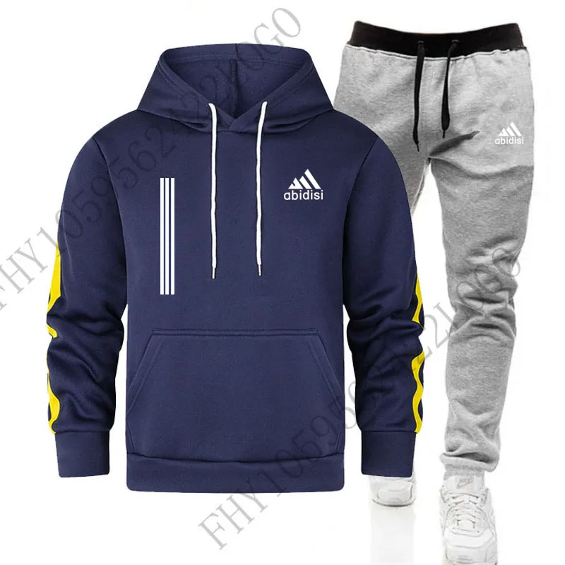 2024 new men\'s hoodie 2 sets, spring and autumn fashion sports fitness jogging jumper + casual pants suit, sportswear hoodie