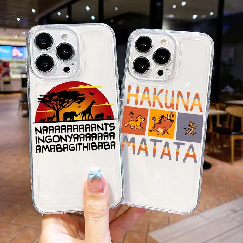 디즈니 라이온 킹 쿨 애플 아이폰 17 16 15 14 13 12 11 에어 프로 맥스 플러스 미니 투명 소프트 폰 케이스