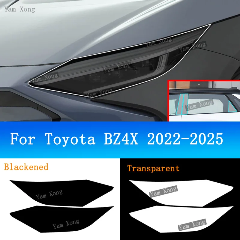 

Car Exterior Front Light Transparent Protective Film For Toyota bZ4X 2022-2025 Headlight Lamp Black Anti-Scratch Wrap Cover Film
