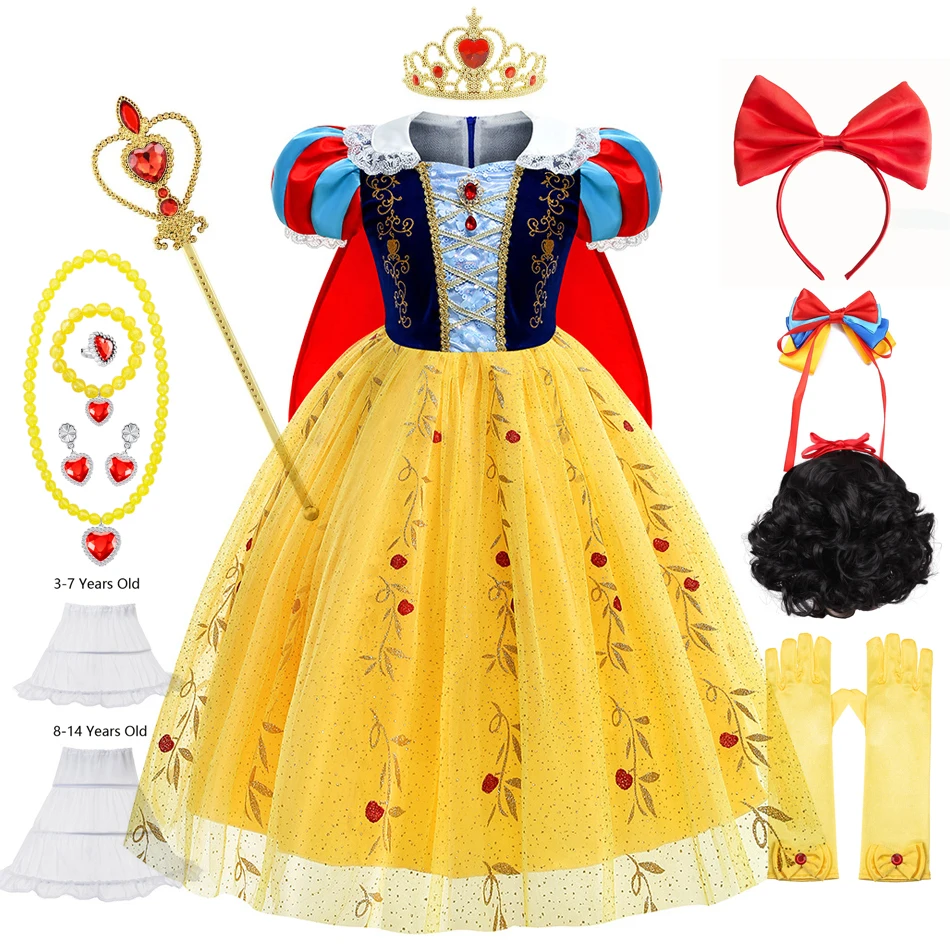 Girls Snow White Dress Children Party Birthday Dress 2-10Y