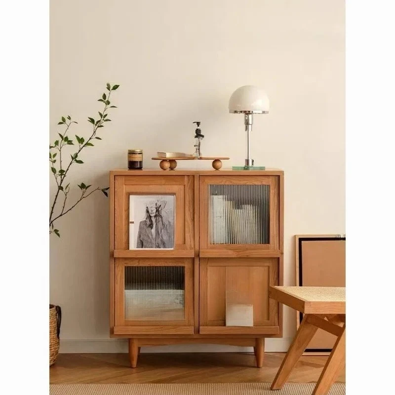 

Japanese Style Sideboard Solid Wood Storage Cabinet Nordic Living Room Display Cabinet Small Sofa Sideboard
