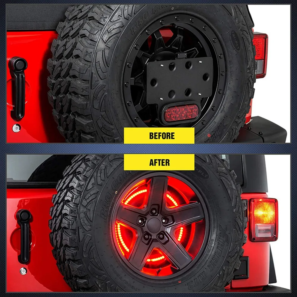 NEW HOT In Stock-Spare Tire Brake Light Wheel Light 3Rd Third Brake Light For JEEP Wrangler 2007-2018 JK JKU YJ TJ, Red Light