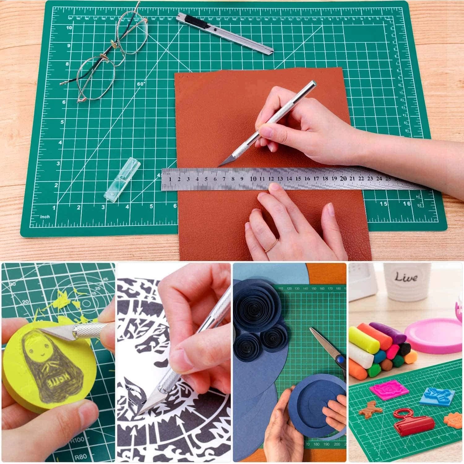 Cutting Mat A3 A4 5 PVC Workbench Patchwork Cut Pad Sewing Manual DIY Knife Engraving Leather Cutting Board Single Side Underlay
