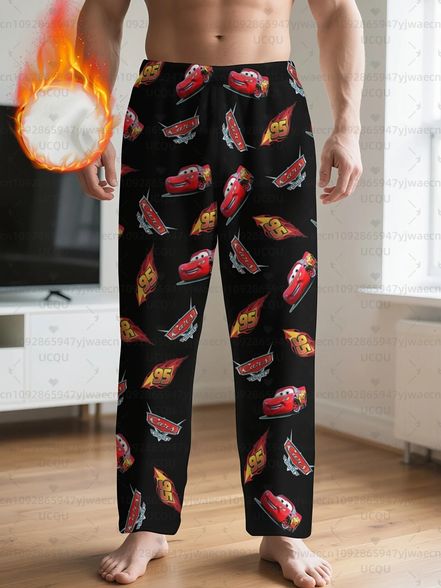 

Autumn and Winter Men's Flannel Pajama Pants Christmas Pajama Pants Fleece Pajama Women Sleep Pants Lightning McQueen