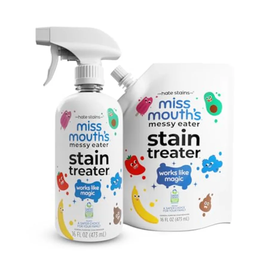 

Miss Mouth's Messy Eater Stain Treater - 16oz Spray and 16oz Refill Pouch