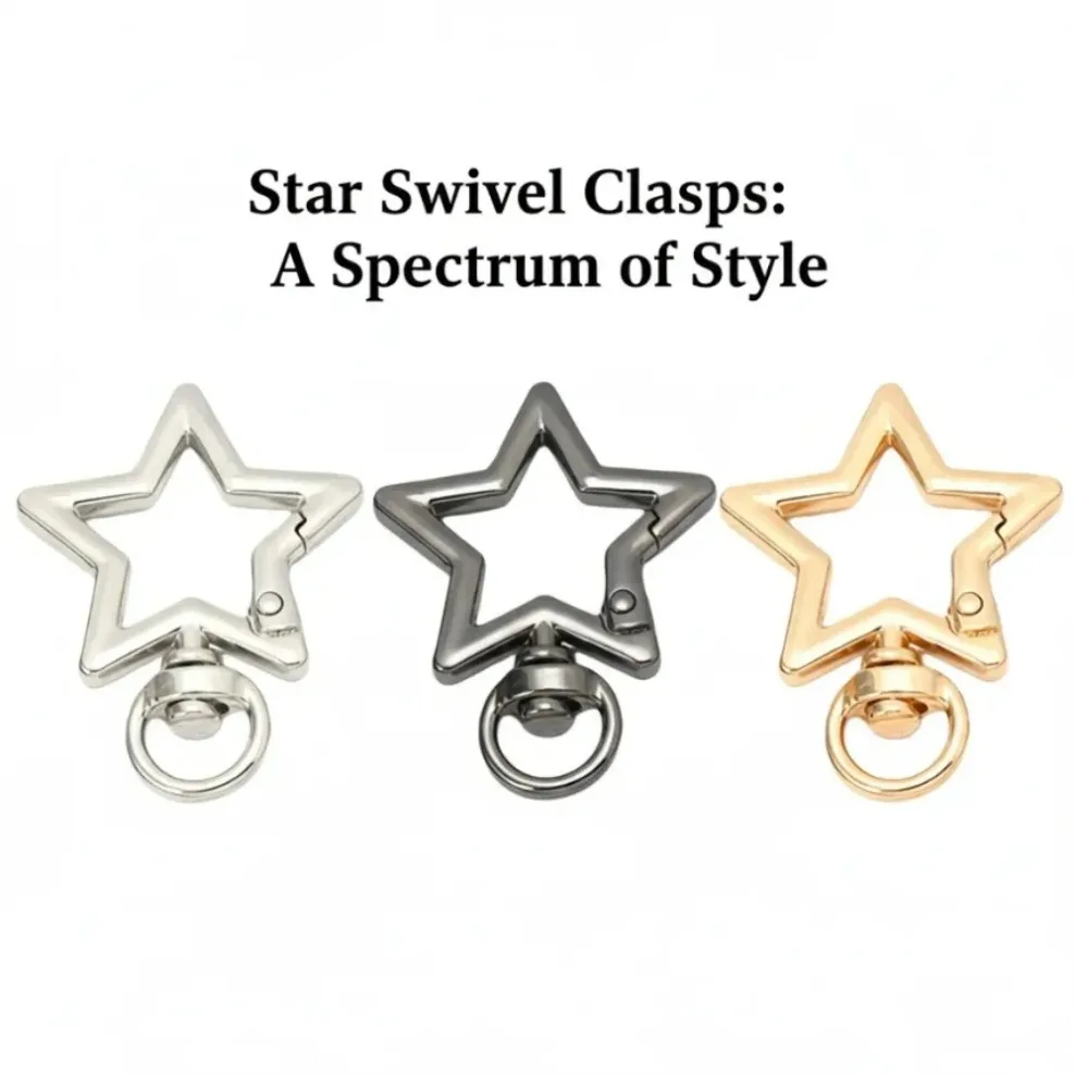 5-10pcs 31x41mm Zinc Alloy Star Snap Hook Trigger Clips Buckles Keychain Lobster Clasp Hooks For DIY Jewelry Making Key Ring