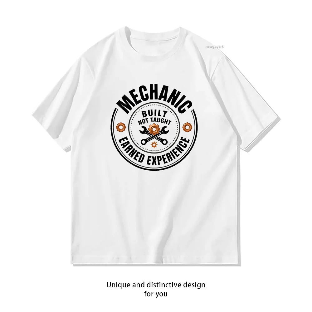 Camiseta Unissex de Algodão com Estampa Gráfica 'Built Not Taught' para o Dia do Trabalho, Verão, Estilo Streetwear Adulto, Tamanhos S-3XL