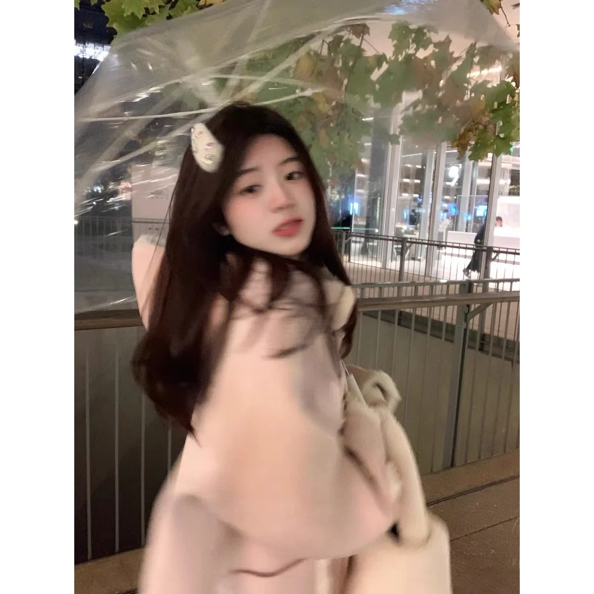 حجم كبير معطف الصوف الوردي المرأة الخريف الشتاء سميكة طويلة مقنعين سترة كسول نمط منتصف طول معطف زر إغلاق A-لي...