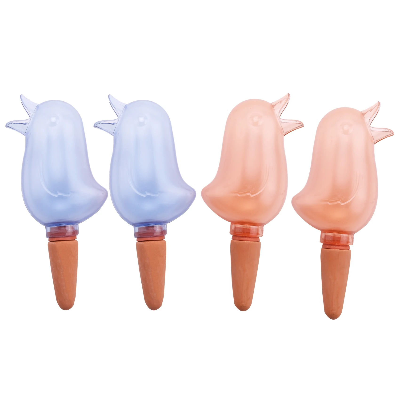 H-W 4 Pcs Bird Shape Clear Plant Waterer Clear Self Watering Devices Globes, Houseplant Watering Bulbs Plant Watering Spikes Aut