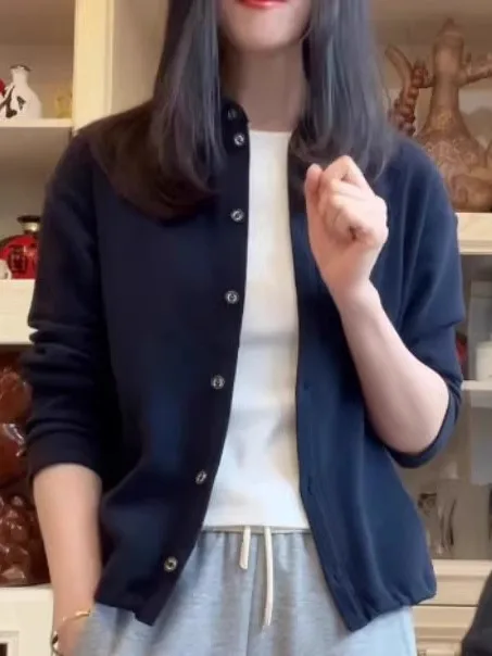 

Spring 2026 plus Size Women's Casual Thin Long Sve Dstring Wfle Pattern Open Cardigan Top Fat MM Comfortable Outerwear