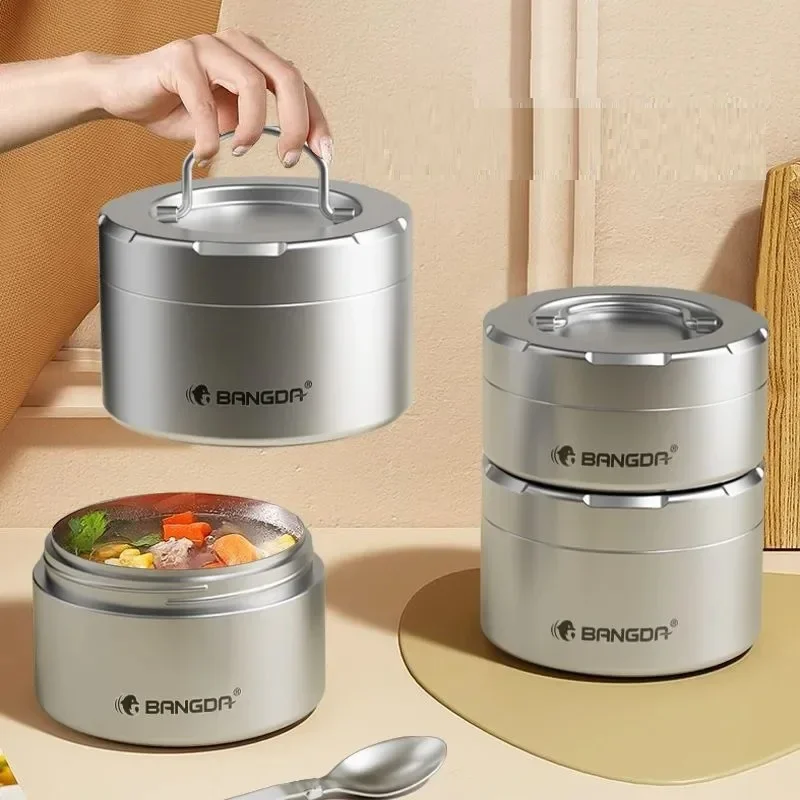 

Insulated Lunch Box Bucket Stainless Steel Office Worker Brings Meals To Students Multi-layer Portable Lunch Box Soup Bowl