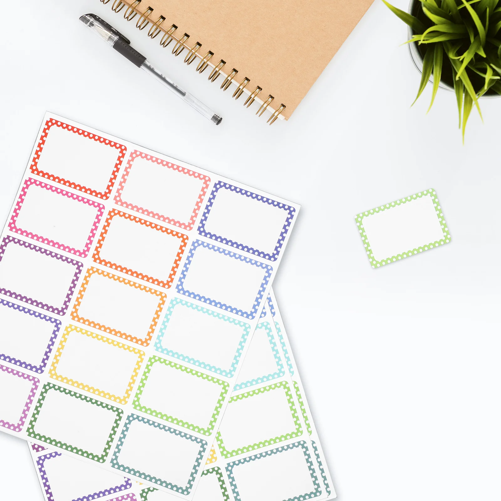 23-vellen naamplaatjestickers beschrijfbare blanco zelfklevende etiketten voor schoolkantoor klaslokaal organiserende etiketstickers