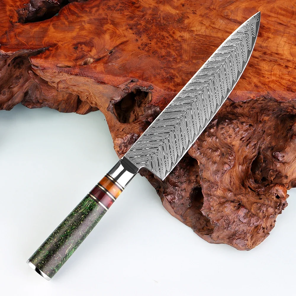 Razor Sharp 8-inch Chef's Knife Japanese Damascus Steel Home Kitchen Knife Suitable for Chopping Vegetables Cutting Meat Slicing