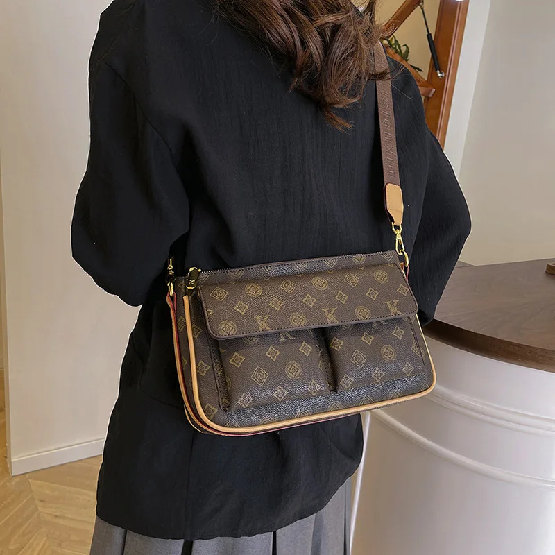 

2025 Women's Premium Texture Bag - Contrasting Color, Niche Retro, Versatile Single Shoulder/Underarm