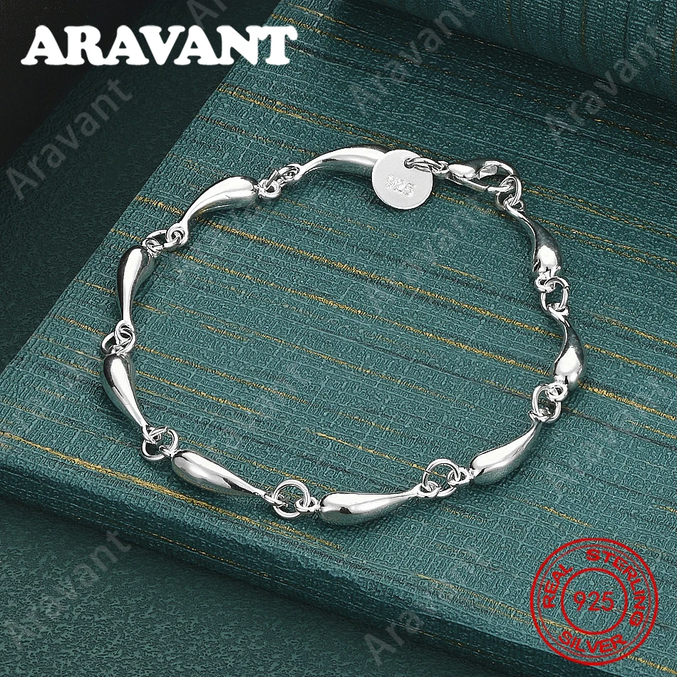 925 Sterling Silver, Full Teardrop Chain Bracelet, Unique Gift For Women, Versatile For Events And Jewelry