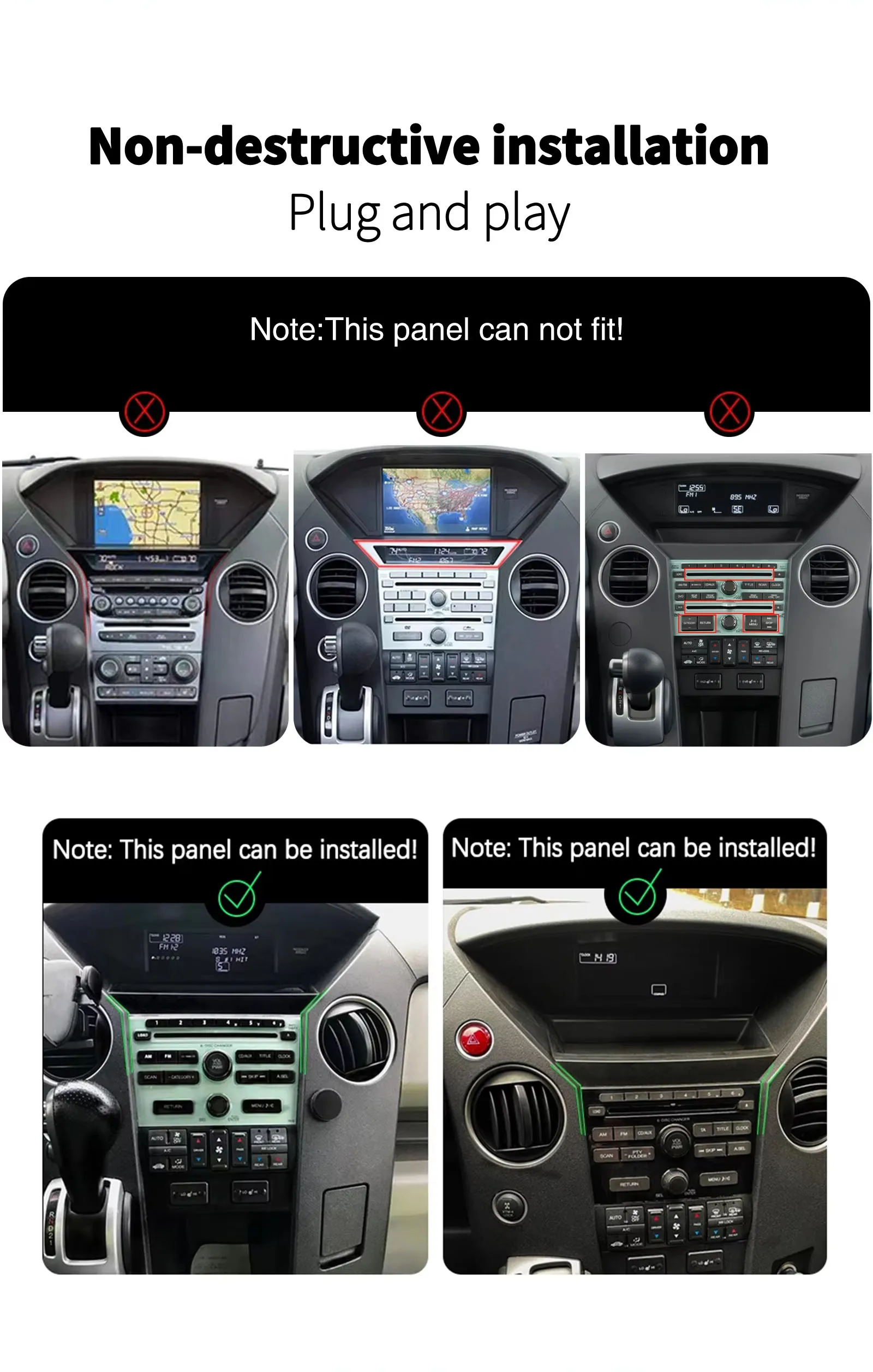 Android Screen Video Player Carplay navigation for Honda Pilot 2 II 2009-2013 GPS Multimedia Stereo Head Unit 2 din