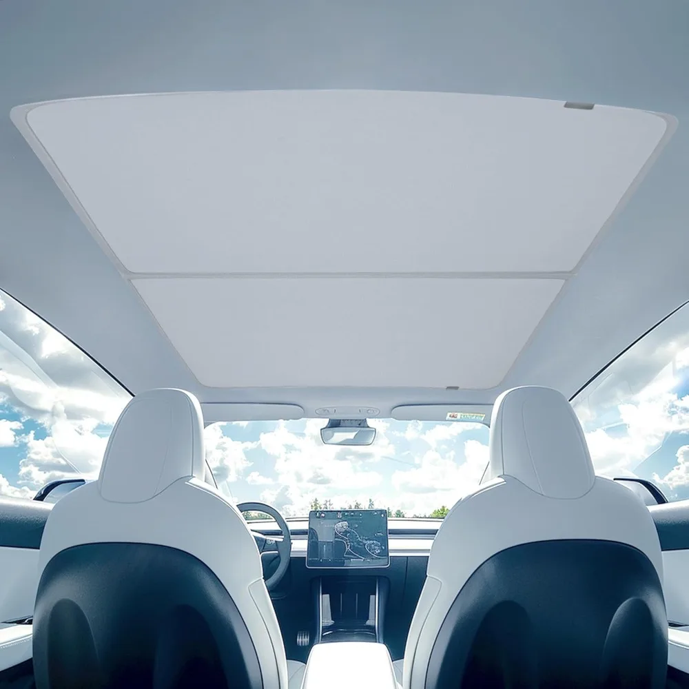 

Sunshade Roof, Magshade for Model Y to Block UV and Keep Cooling,Magnetical Foldable Sunshade for Glass Roof 2024 2023 2022 2021
