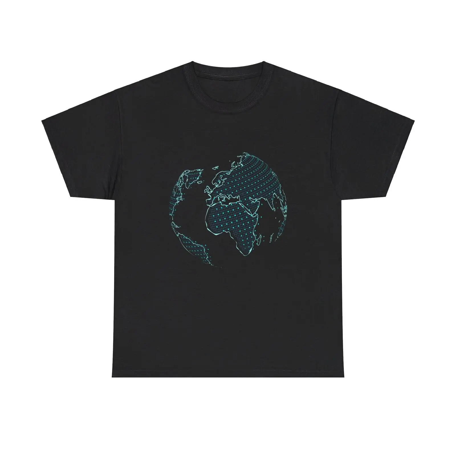 Futuristic Tech Globe T-Shirt - digital interface ui abstract dark net web 2025