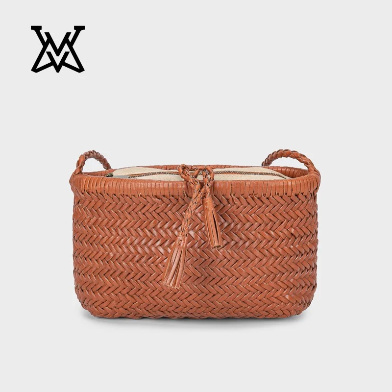 

VGOOCI Dragon Dif Style Crossbody Bag Handcrafted Braided Cowhide Genuine Leather Single Shoulder Vintage Small Luxury Brand Bag