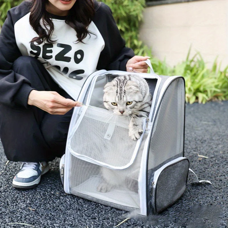 

Pet Outdoor Portable Breathable Travel Backpack With Large Capacity Outdoor Hiking Double-Shouldered Cat Bag Pet Hospital