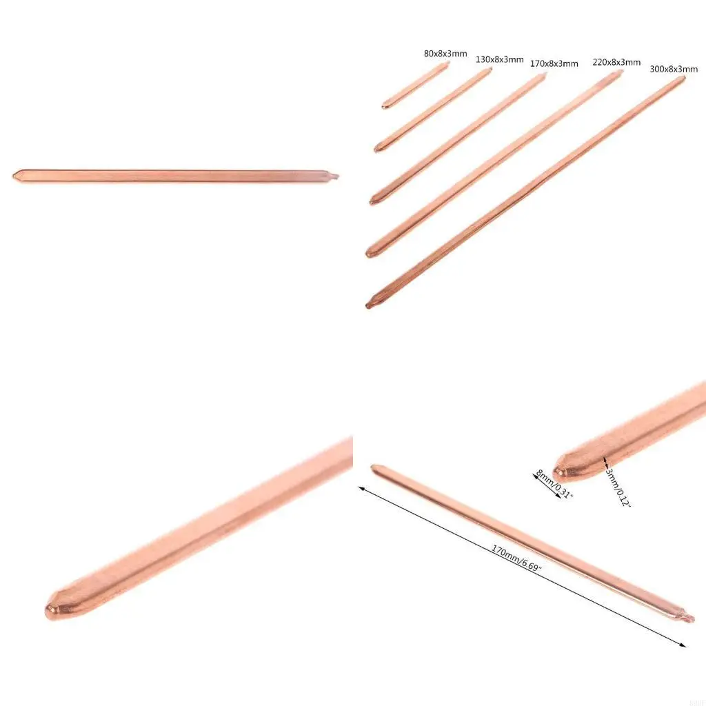 896f flache Computer CPU -Kühler -Wärmekühlkühlschrank DIY Golden 3x8x170mmmm