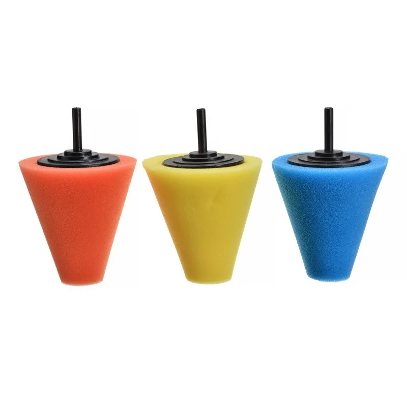 Tire Polishing Sponge Auto Wheel Used For Electric Drill Burnishing Ball Polishing Cone Set Car Hub Buffing Sponge Polishing Kit