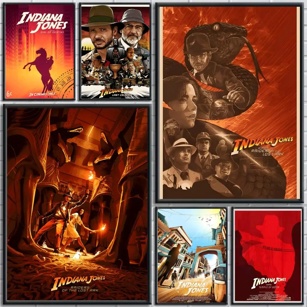 I-Indiana Jones-Legend Adventure Movies Poster Painting Prints Wall Art Picture Film Room Home Bar Cafe Decor Home  Mural