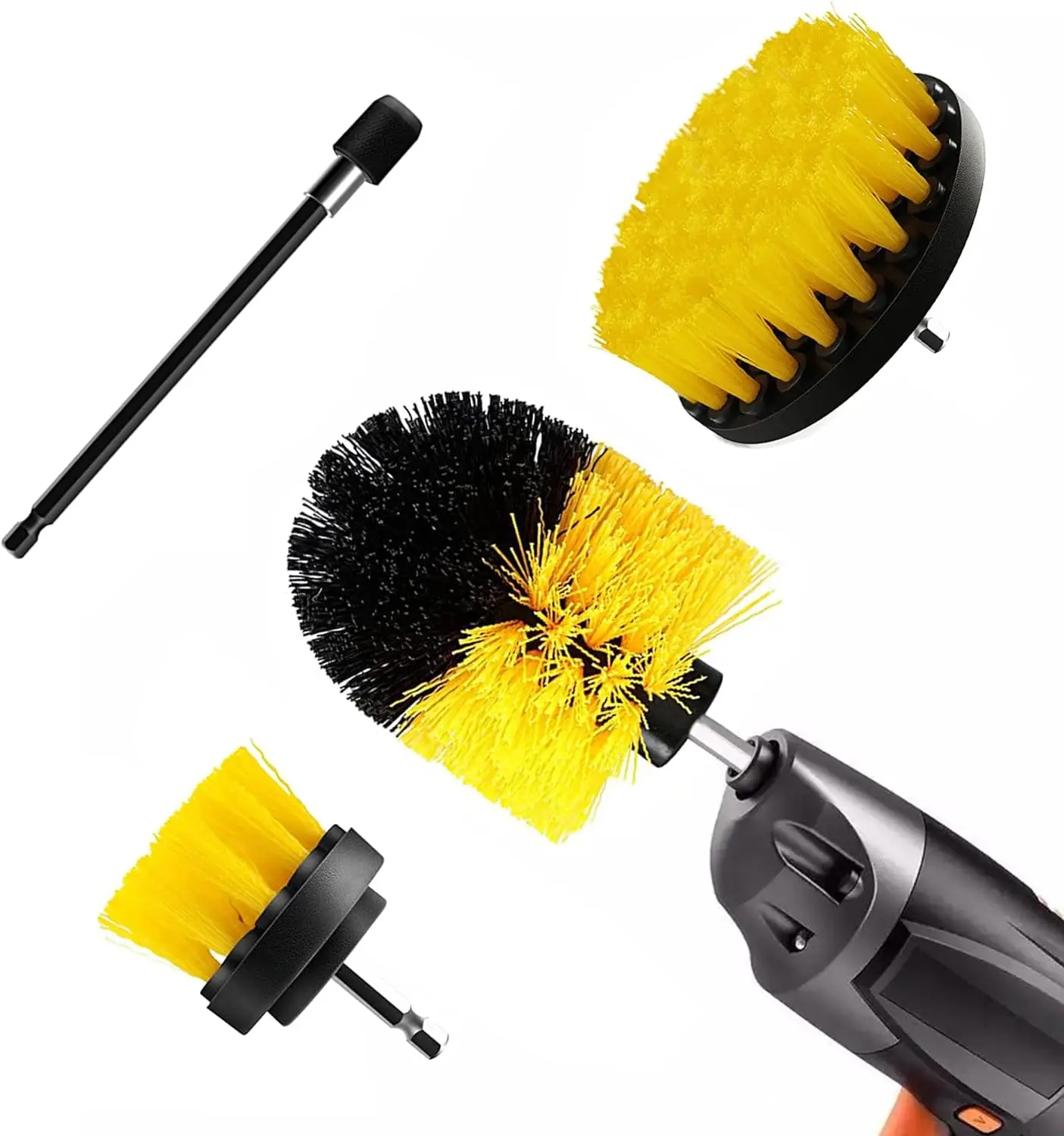 3/5Pcs Drill Brush Attachment Set In Power Scrubber Brush with Drill Scrub Brush for Carpet Glass Car Tires Cleaning Showers Tub