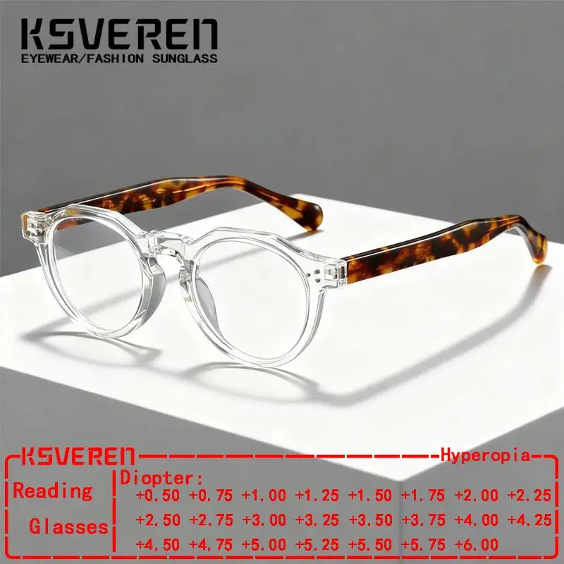 

TR90 Vintage Round Anti Blue Light Reading Glasses Men Women Finished Presbyopic Glasses Clear Prescription Optical Eyewear