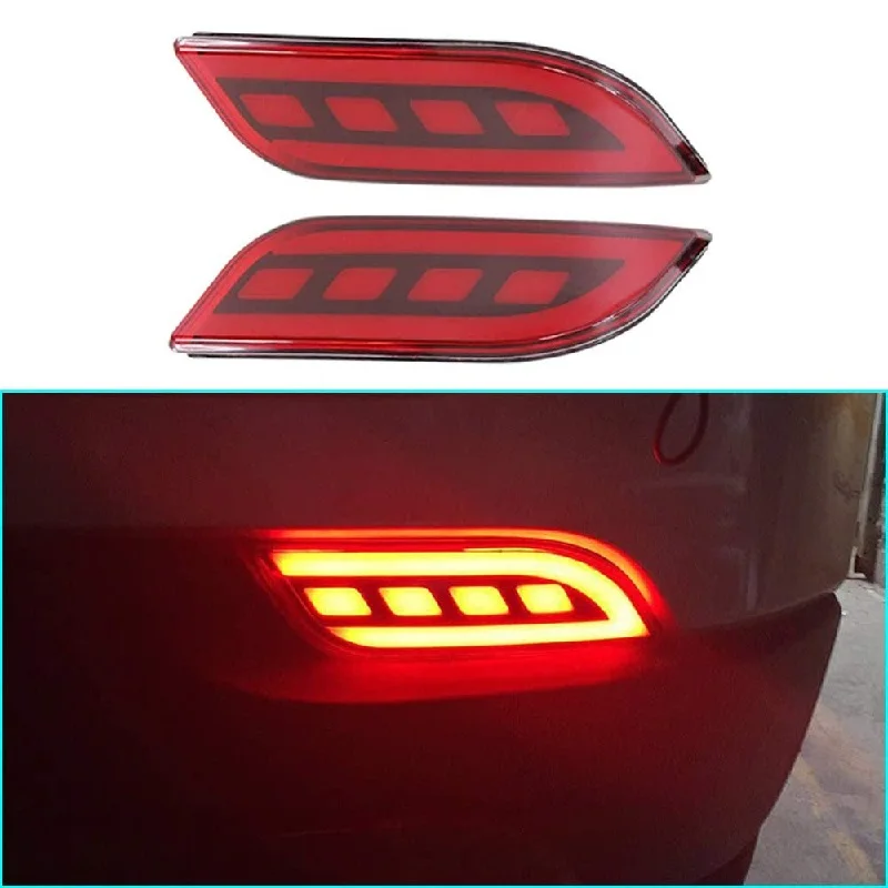 2pcs LED Reflector Rear Bumper tail light Fog Lamp cover Brake Lights lamp For Jeep compass 2017 2018 Car Accessories