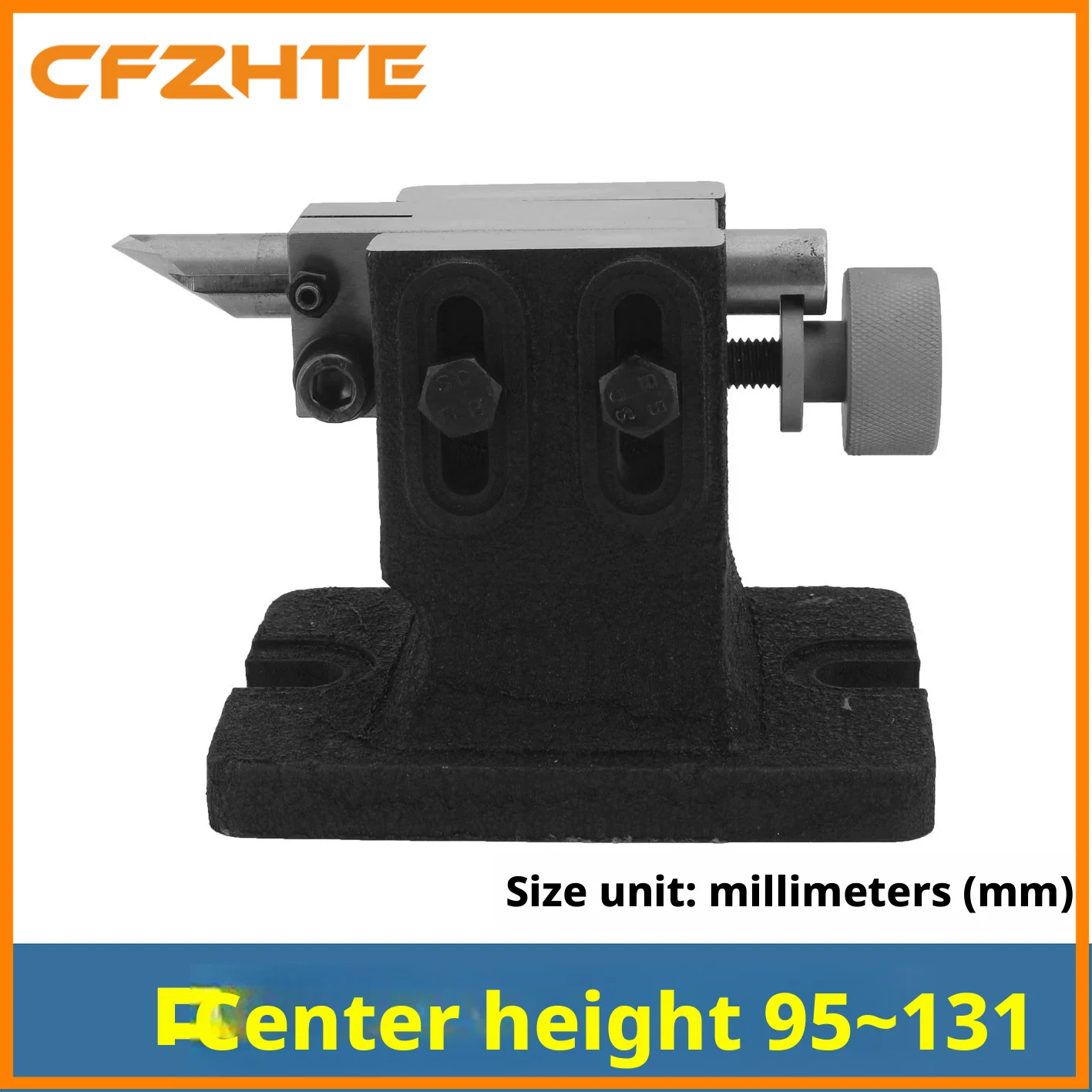 TS Dividing Head Tailstock 95-131mm Adjustable Center Height, Lathe DIY Live Center for Milling Machine Indexing