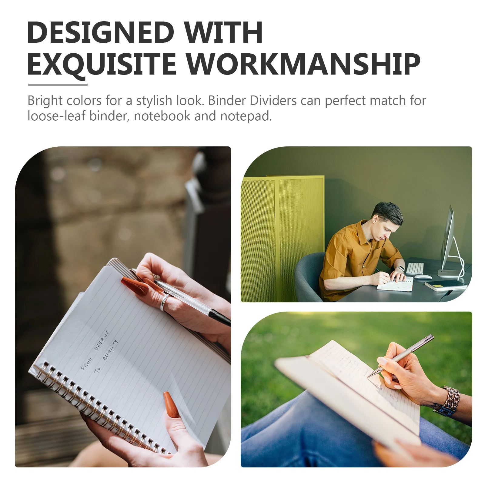 

4Sets Colored Index Binder Dividers Paper Tabs for Notepad B5 Loose-Leaf Notebook Page Separators Monthly Dividers B5