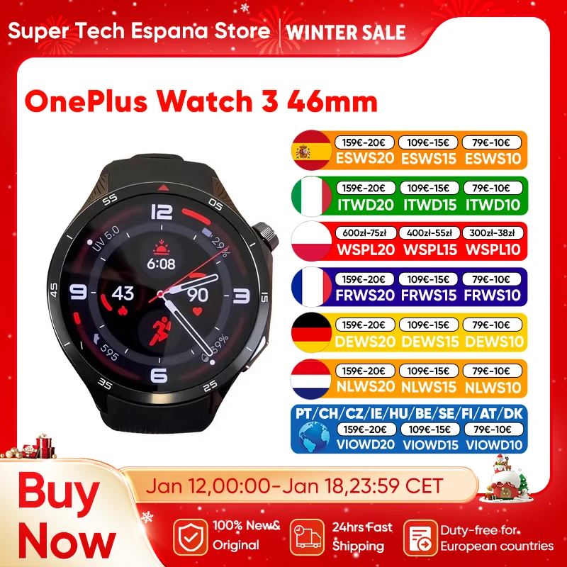 Nuevo reloj inteligente OnePlus Watch 3 versión Global 1,50 pulgadas pantalla LTPO AMOLED memoria de 32GB Snapdragon W5 Wear OS de Google