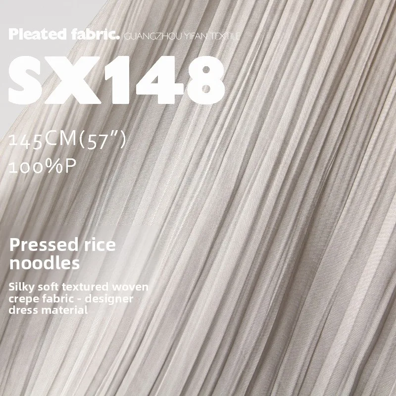 

Smooth Soft Pleating Striped Crepe Fabric for Dress Set Design Coat Clothing Diy Cloth By The Meter Sewing Material Fabrics