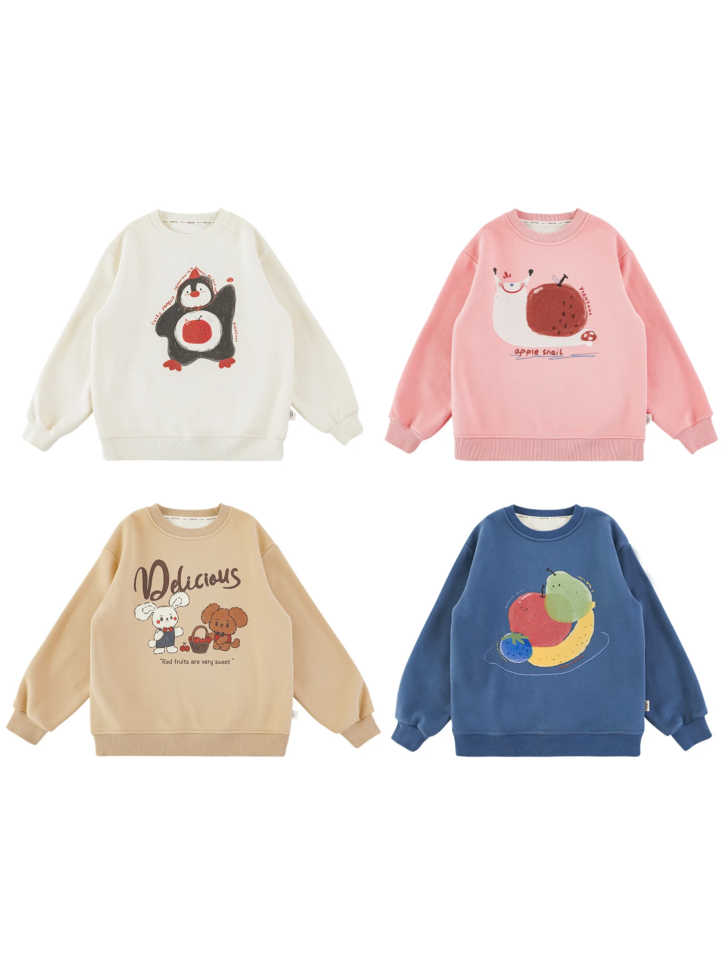 

2025 Girls Oversized Hooded Sweatshirt Winter Plush Lining Graphic Print Pullover Warm Playwear Age 1 to 7