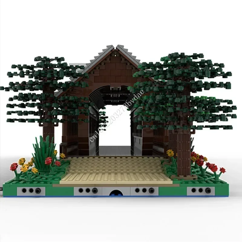 6956 pçs ponte coberta modular moc personalizado vista de rua modelo arquitetura criativa diy montagem educacional brinquedo de construção presente
