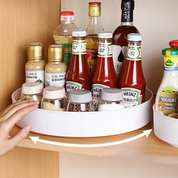 Cozinha japonesa spice rack de 360 graus rotação bancada bandeja armazenamento do banheiro organizador cosméticos 3 cores