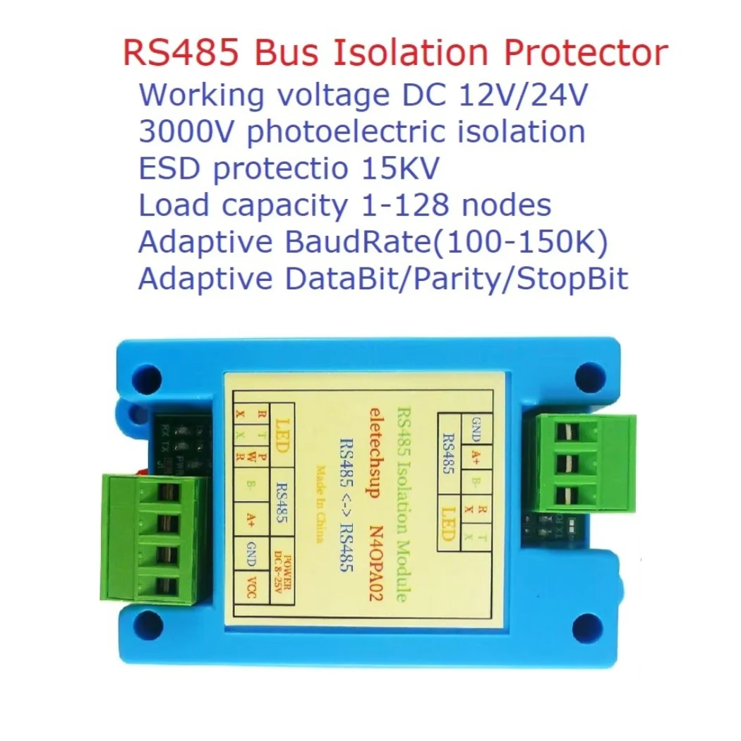 485 signal Regenerator Booster Amplifier for PLC IO HMI TP Relay Morot RS485 Bus 3KV Isolation Protector HUB Router Repeater