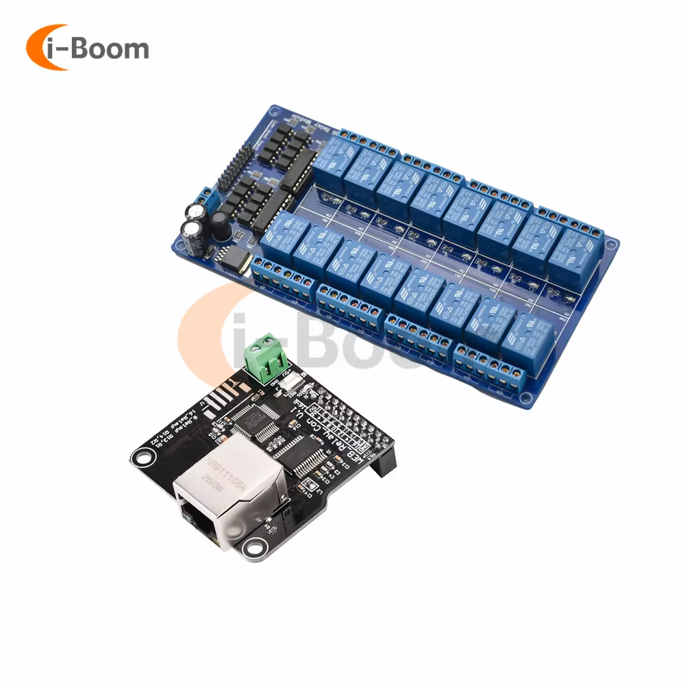 Ethernet Control Module Lan Wan Network Web Server RJ45 Ports Ethernet Controller Board with 16 Channel Relay RJ45