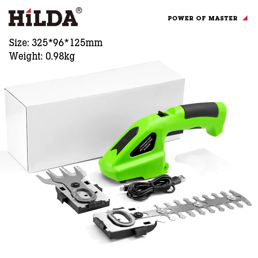 HILDA Hedge Shears Lithium Battery Gardening Scissors High Power Lithium Battery One-Handed Hedge Trimming