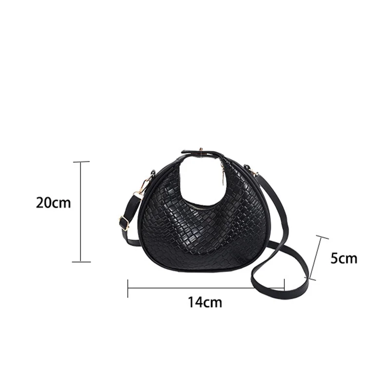 Mode Schwarz Halbmond Tasche Luxus Pu Leder Damen Geldbörsen und Handtaschen Umhängetaschen Frauen Schulter Taschen – Detail 34