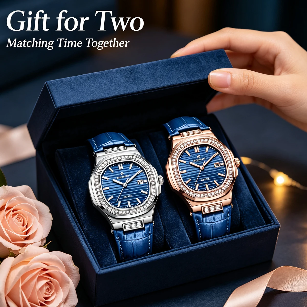 BANGWEI Quartz Watches Couple Watch Fashion Diamond Valentine Day Gift Leather Watch Strap Men Women Watch Rareja Reloj +Box