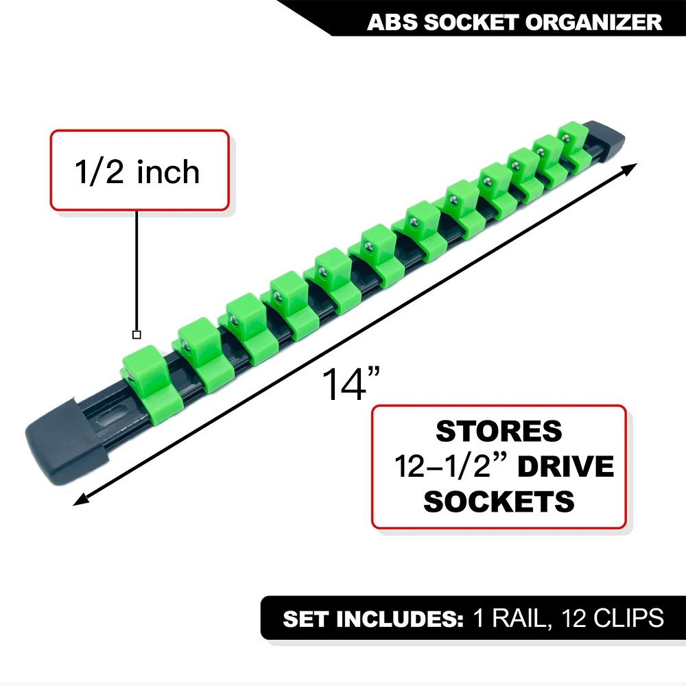 1/4 "3/8" 1/2 "Wrench Houders Rechte Plastic Universele Socket Organizer Rail Beugel Reparatie gereedschap Socket muursleutel Thuis Gereedschap